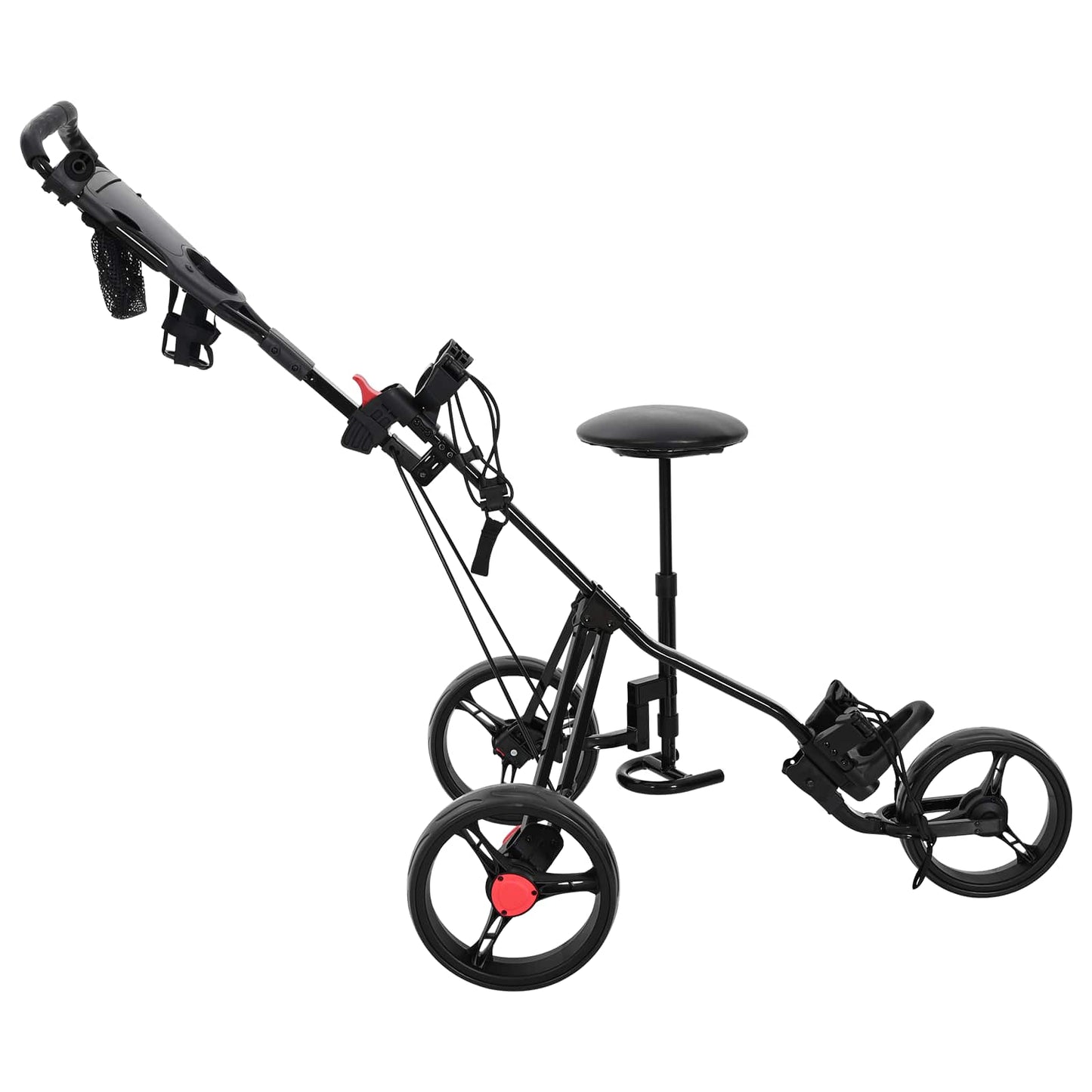 Golf Trolley with Seat Folding Black 95 x 69 x 114 cm Iron