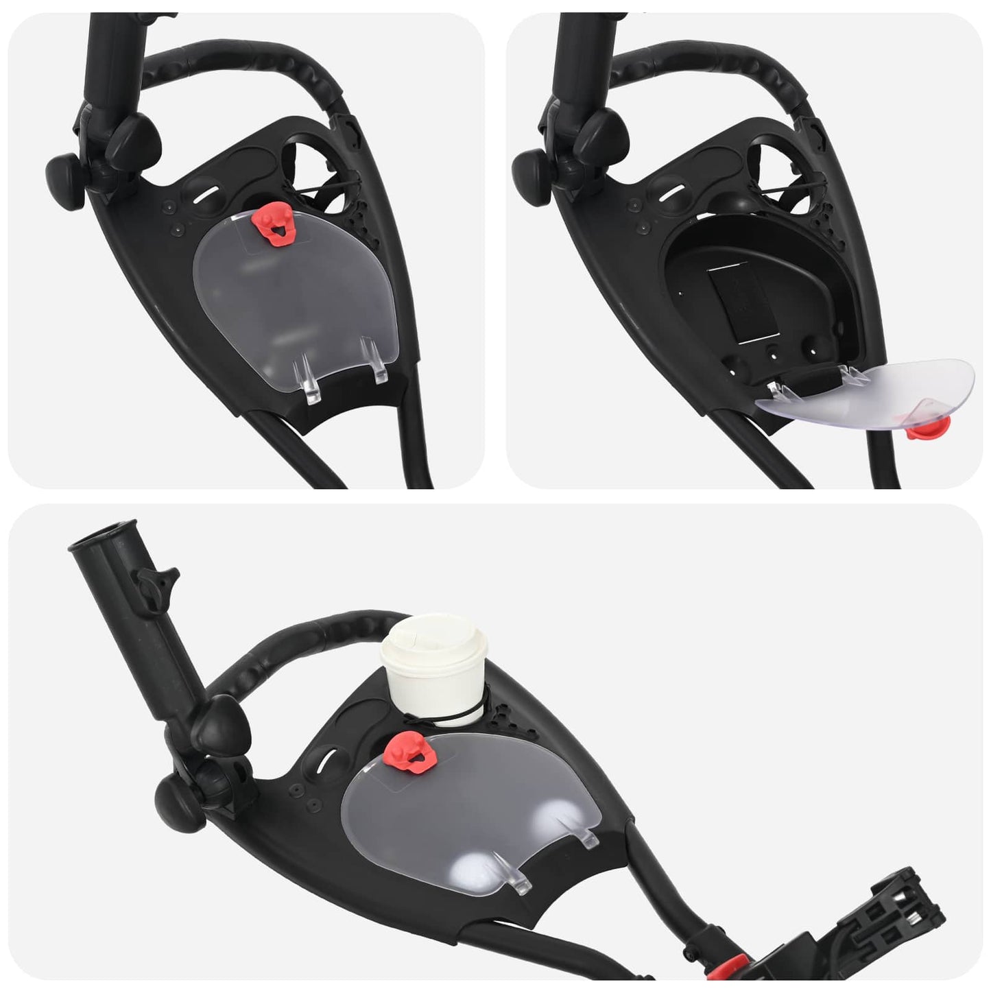Golf Trolley with Seat Black Aluminium Foldable