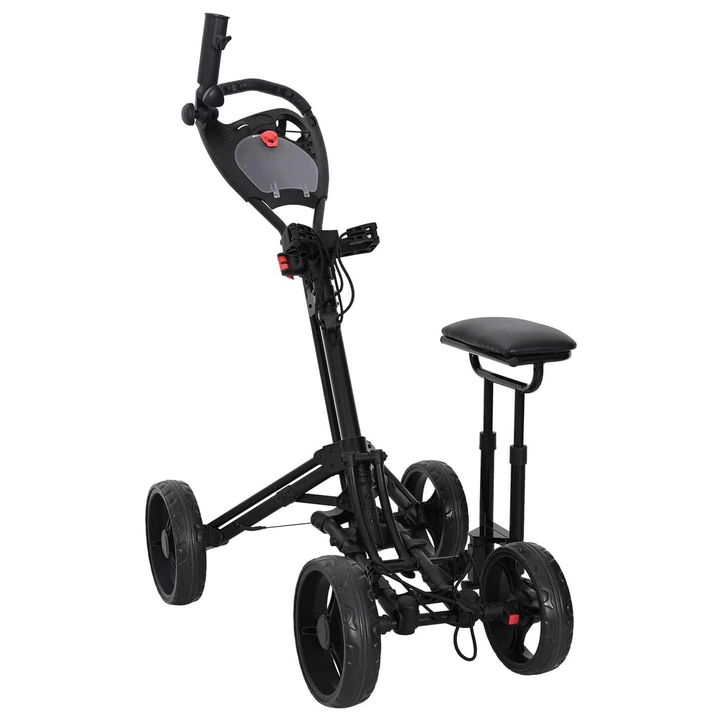 Golf Trolley with Seat Black Aluminium Foldable