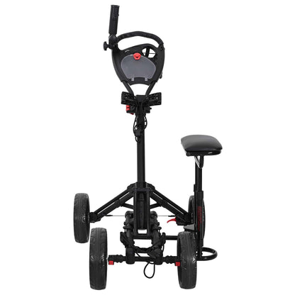 Golf Trolley with Seat Black Aluminium Foldable