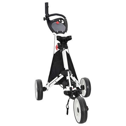 Golf Trolley Black and White Aluminium Foldable