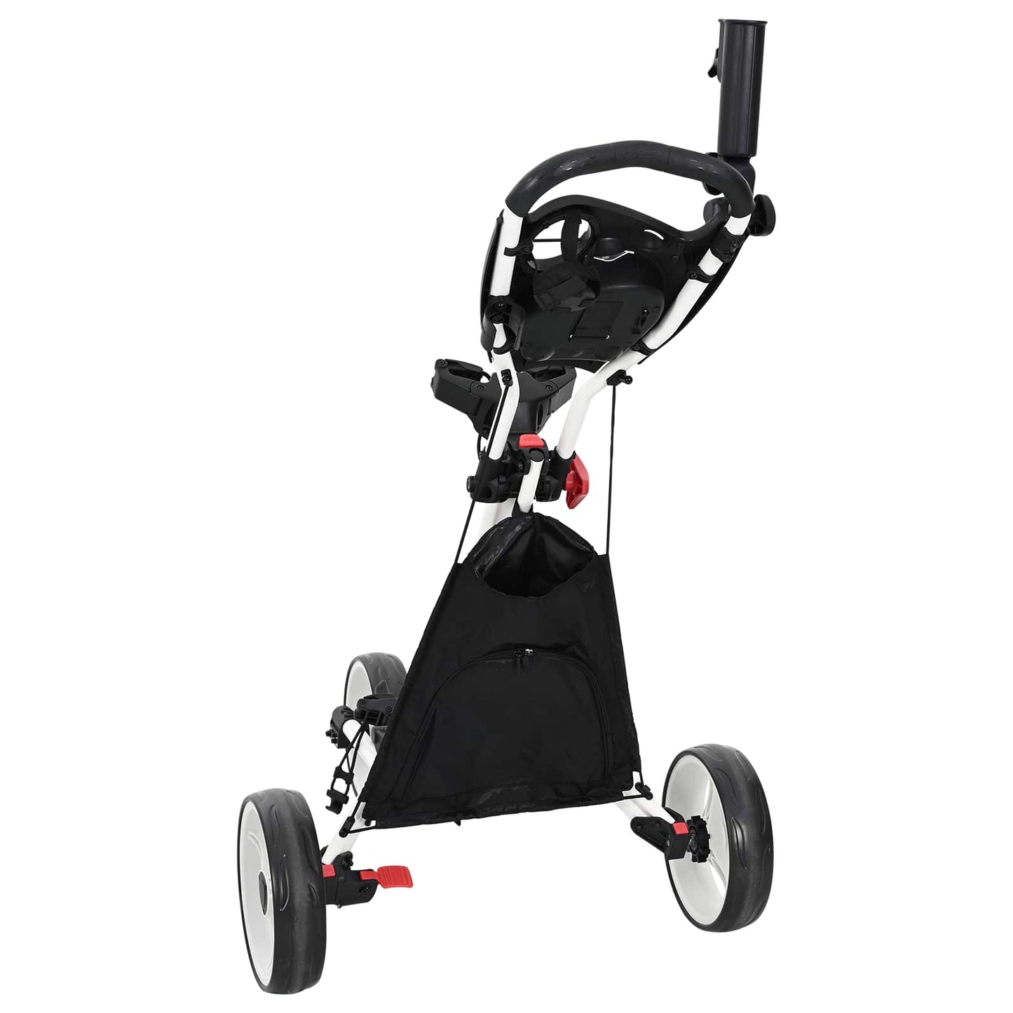 Golf Trolley Black and White Aluminium Foldable