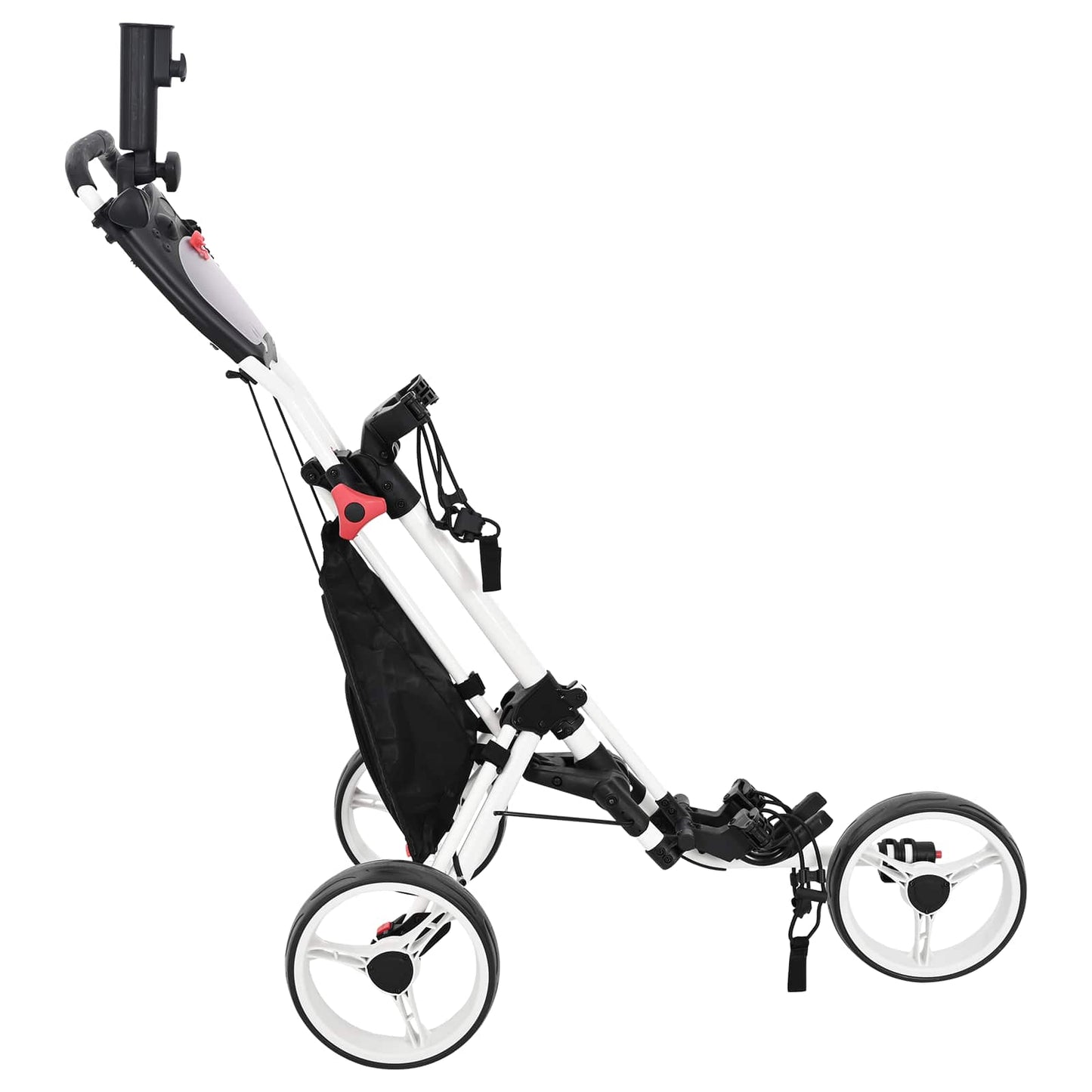 Golf Trolley Black and White Aluminium Foldable
