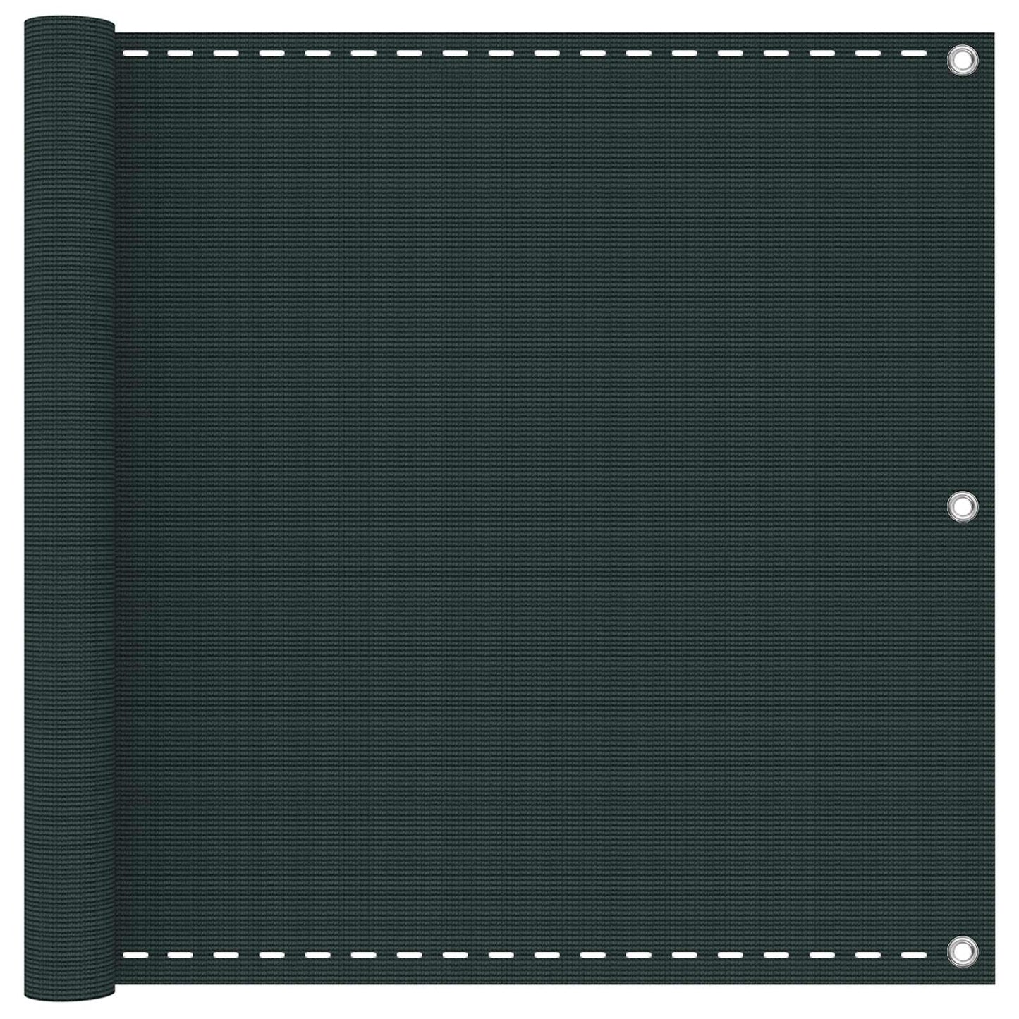 Balcony Screen Dark Green 75 x 700 cm HDPE and Aluminium