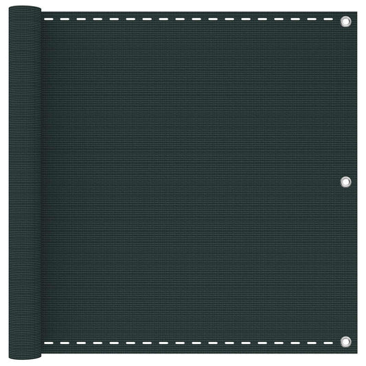 Balcony Screen Dark Green 75 x 800 cm HDPE and Aluminium