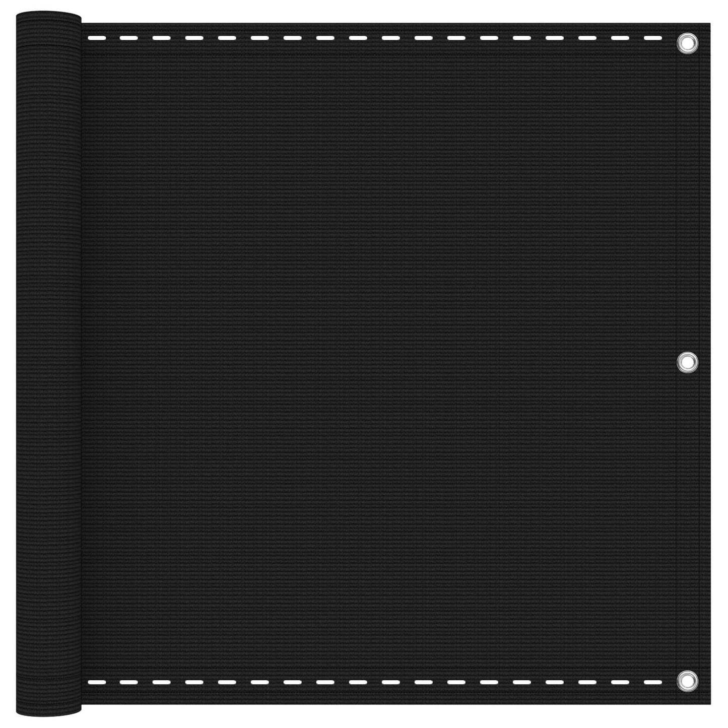 Balcony Screen Black 75 x 1000 cm HDPE and Aluminium