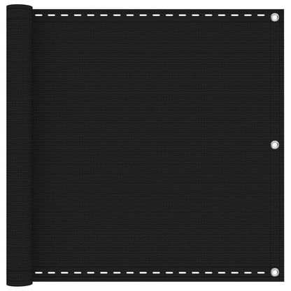Balcony Screen Black 90 x 1000 cm HDPE and Aluminium