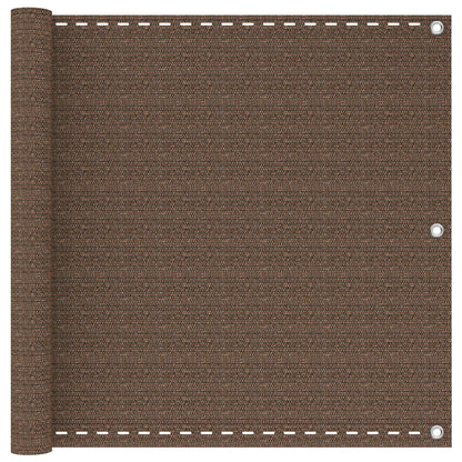 Balcony Screen Brown 75 x 800 cm HDPE and Aluminium