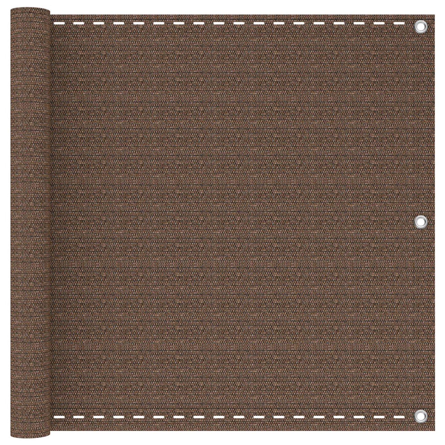Balcony Screen Brown 120 x 800 cm HDPE and Aluminium