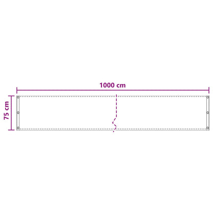 Balcony Screen Beige 75 x 1000 cm HDPE and Aluminium