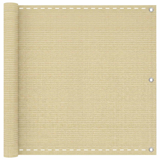 Balcony Screen Rectangular 120 x 800 cm HDPE Beige