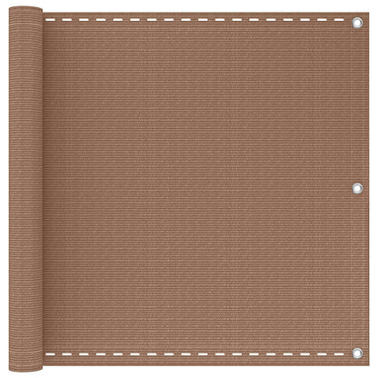Balcony Screen Taupe 90 x 700 cm HDPE and Aluminium