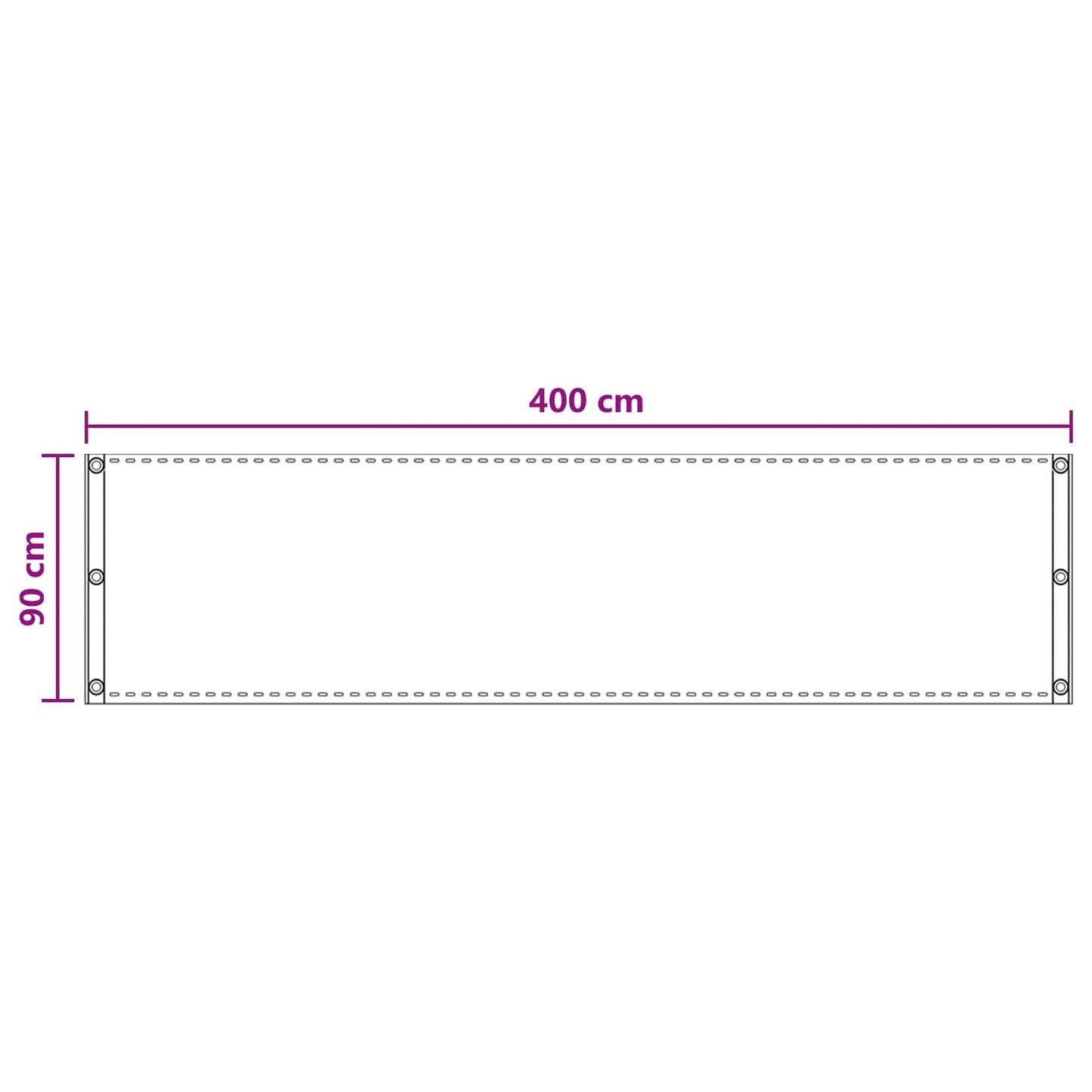 Balcony Screen Light Grey 90 x 400 cm HDPE and Aluminium