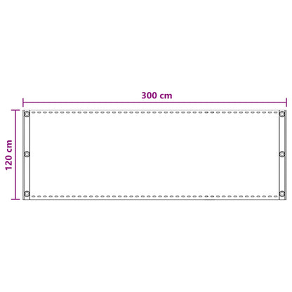 Balcony Screen Sand 120 x 300 cm HDPE and Aluminium