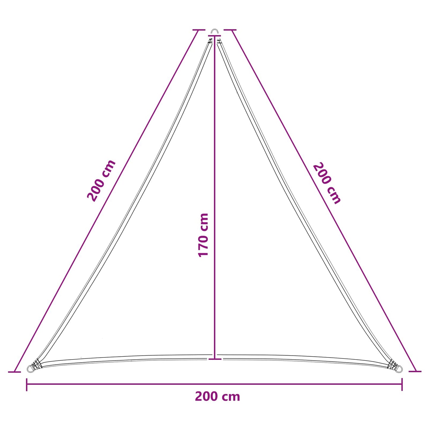 Sunshade Sail Light Green 2 x 2 x 2 m HDPE