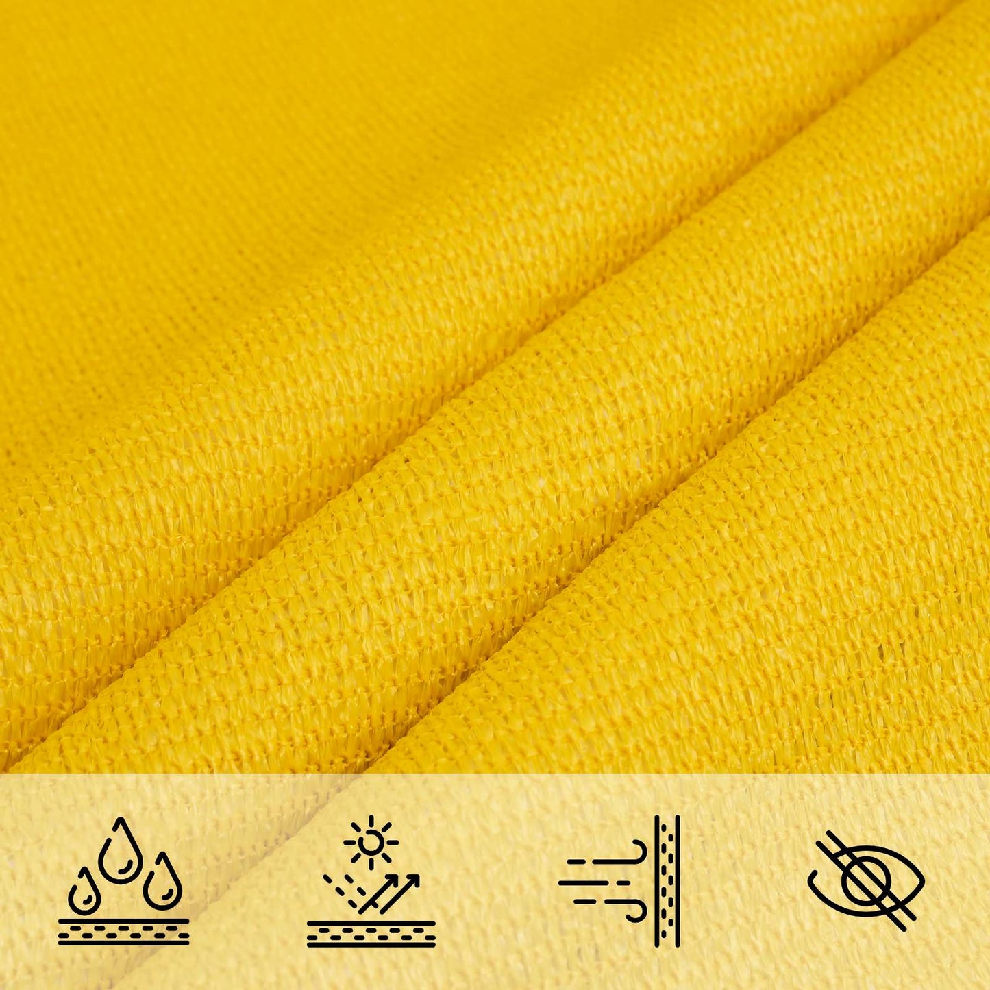 Sunshade Sail Yellow 7 x 5 x 5 m HDPE