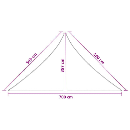 Sunshade Sail Yellow 7 x 5 x 5 m HDPE