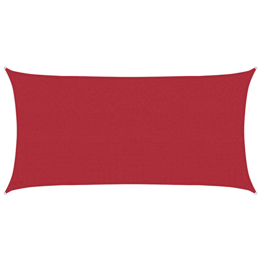 Sunshade Sail 2 x 6 m HDPE Rectangular Red
