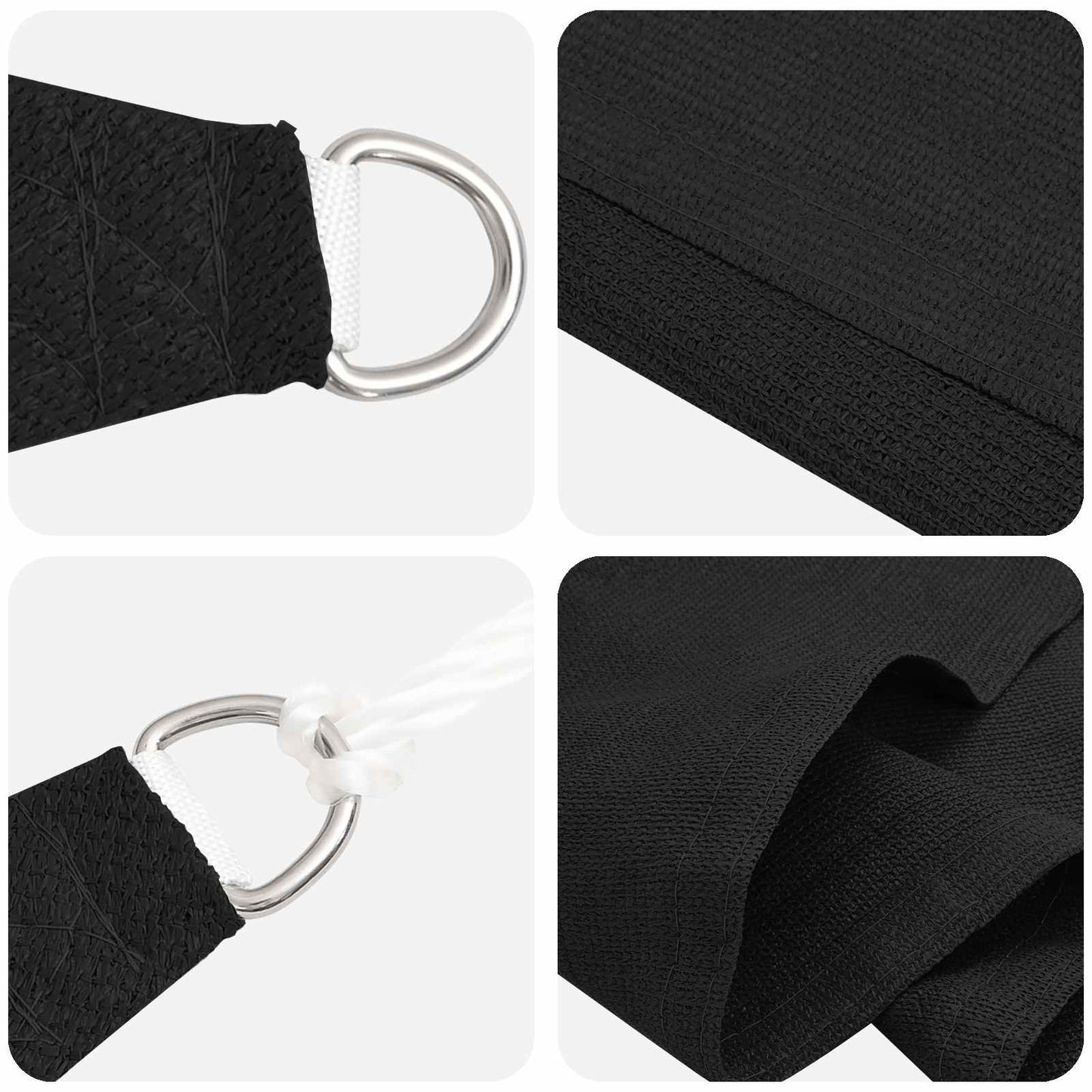 Sunshade Sail Black 2.5 x 6 m HDPE