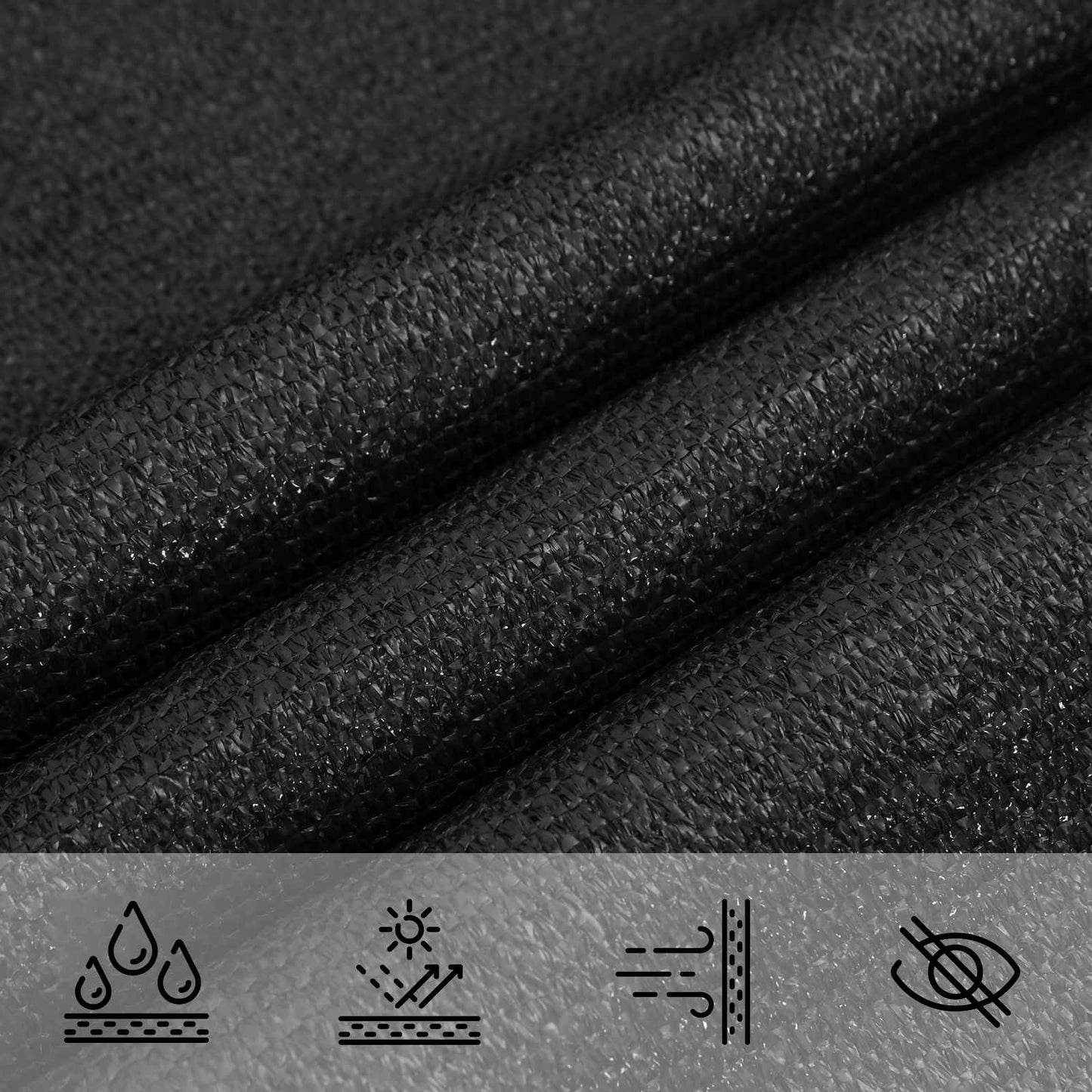 Sunshade Sail Black 2.5 x 6 m HDPE