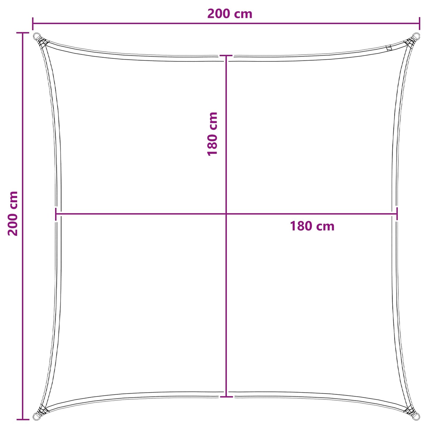 Sunshade Sail Anthracite and White 2 x 2 m HDPE
