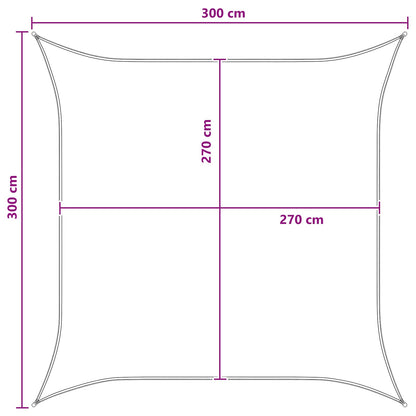 Sunshade Sail Anthracite and White 3 x 3 m HDPE