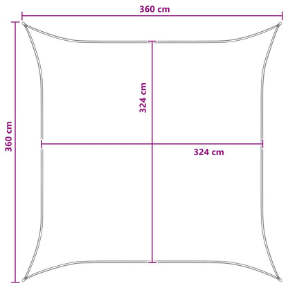 Sunshade Sail Anthracite and White 3.6 x 3.6 m HDPE