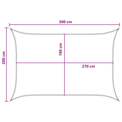 Sunshade Sail Anthracite and White 2 x 3 m HDPE