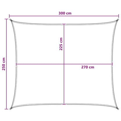 Sunshade Sail Anthracite and White 2.5 x 3 m HDPE