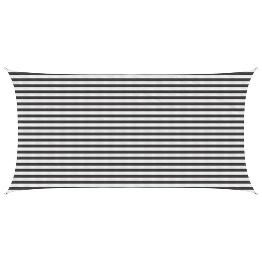 Sunshade Sail 2.5 x 4.5 m HDPE Rectangular Anthracite and White