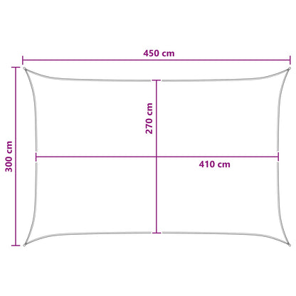 Sunshade Sail Anthracite and White 3 x 4.5 m HDPE