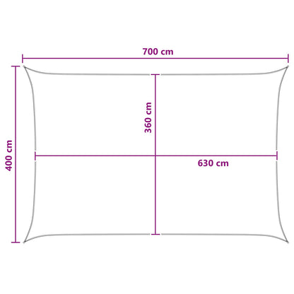 Sunshade Sail Anthracite and White 4 x 7 m HDPE