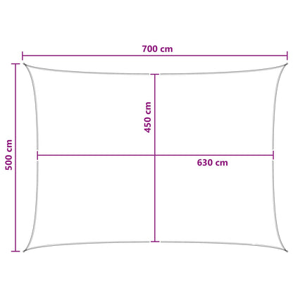Sunshade Sail Anthracite and White 5 x 7 m HDPE
