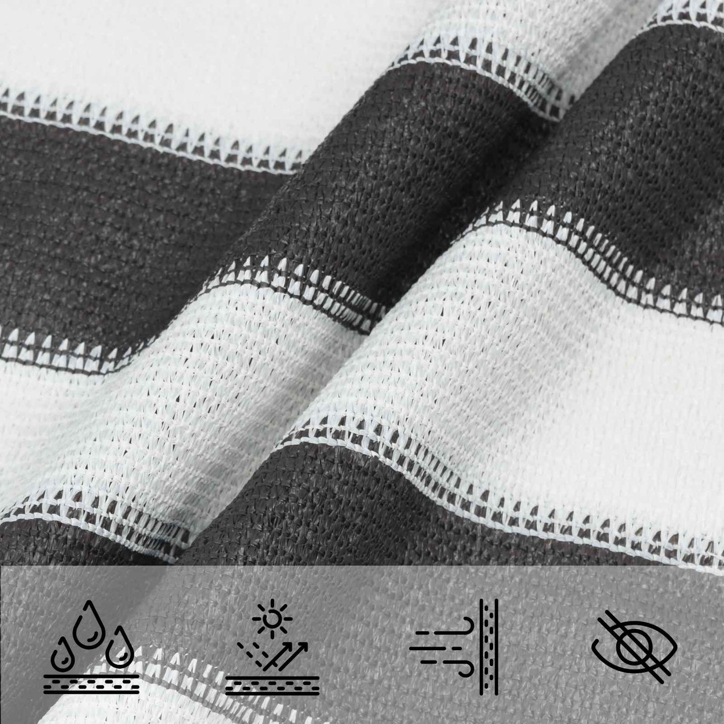 Sunshade Sail Anthracite and White 6 x 8 m HDPE