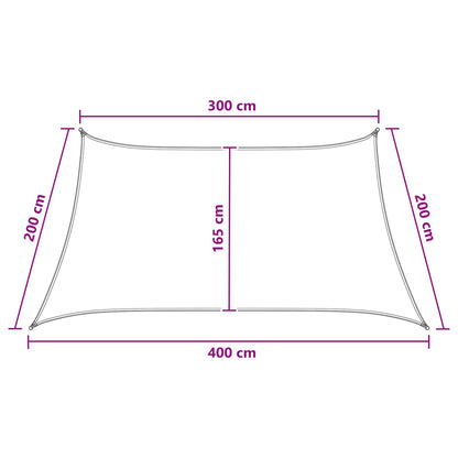 Sunshade Sail Anthracite and White 3 / 4 x 2 m HDPE