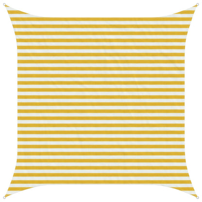 Sunshade Sail Yellow and White 3 x 3 m HDPE