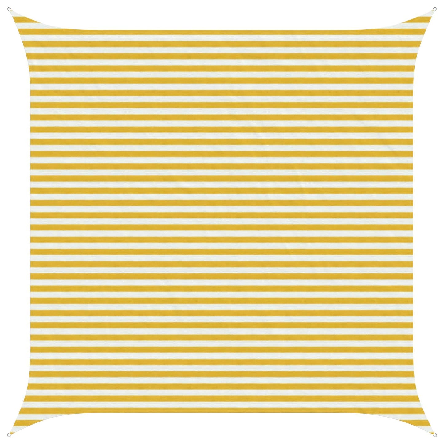 Sunshade Sail Yellow and White 4 x 4 m HDPE