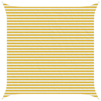 Sunshade Sail Yellow and White 4.5 x 4.5 m HDPE