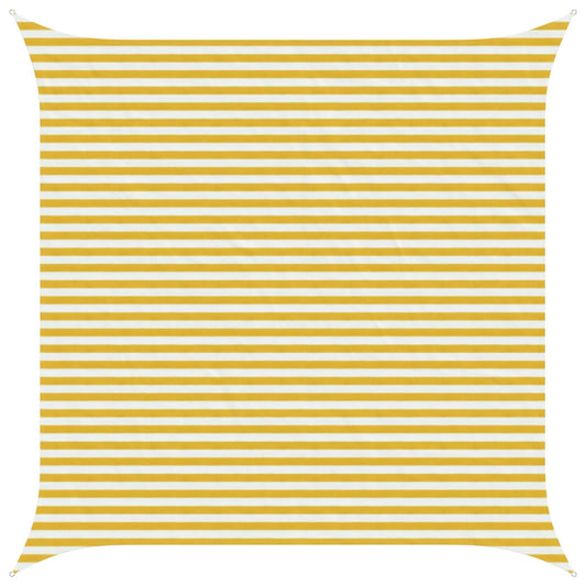 Sunshade Sail Yellow and White 4.5 x 4.5 m HDPE