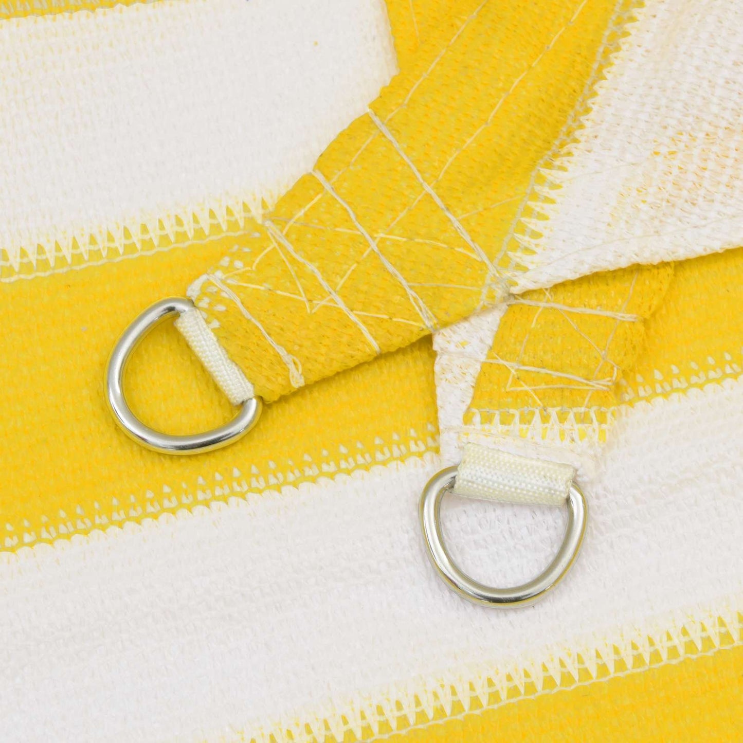 Sunshade Sail Yellow and White 5 x 5 m HDPE