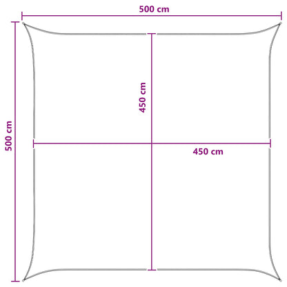 Sunshade Sail Yellow and White 5 x 5 m HDPE