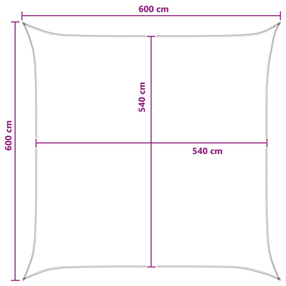 Sunshade Sail Yellow and White 6 x 6 m HDPE