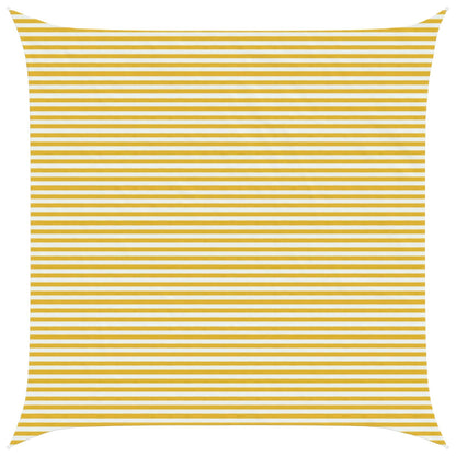 Sunshade Sail Yellow and White 7 x 7 m HDPE