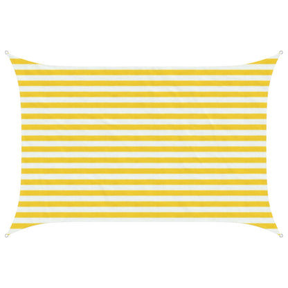 Sunshade Sail Yellow and White 2 x 2.5 m HDPE
