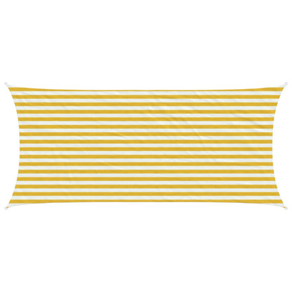 Sunshade Sail Yellow and White 2 x 4.5 m HDPE