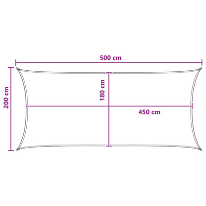 Sunshade Sail Yellow and White 2 x 5 m HDPE