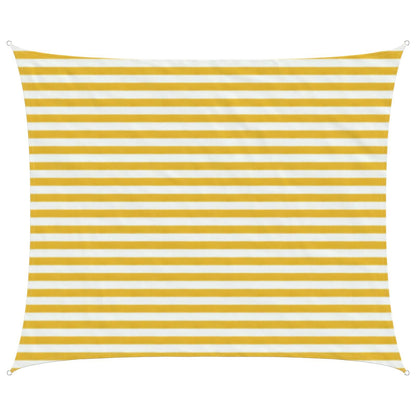 Sunshade Sail Yellow and White 2.5 x 3.5 m HDPE