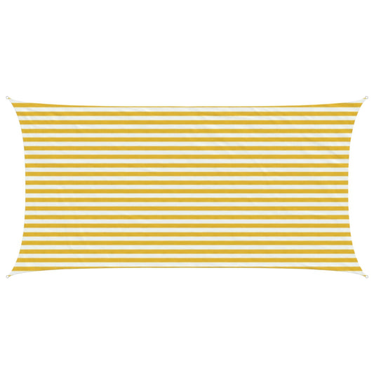 Sunshade Sail 2.5 x 4.5 m HDPE Rectangular Yellow and White
