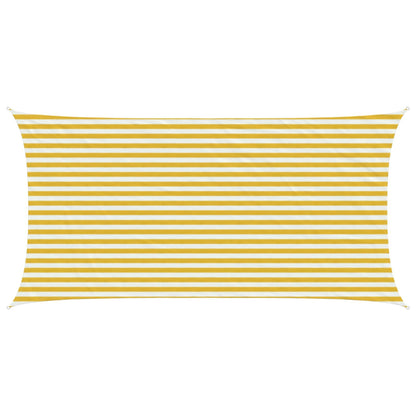Sunshade Sail Yellow and White 2.5 x 5 m HDPE