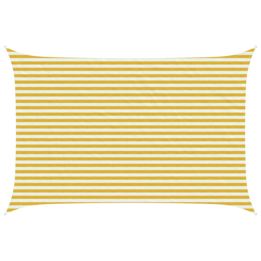 Sunshade Sail 3 x 4.5 m HDPE Rectangular Yellow and White